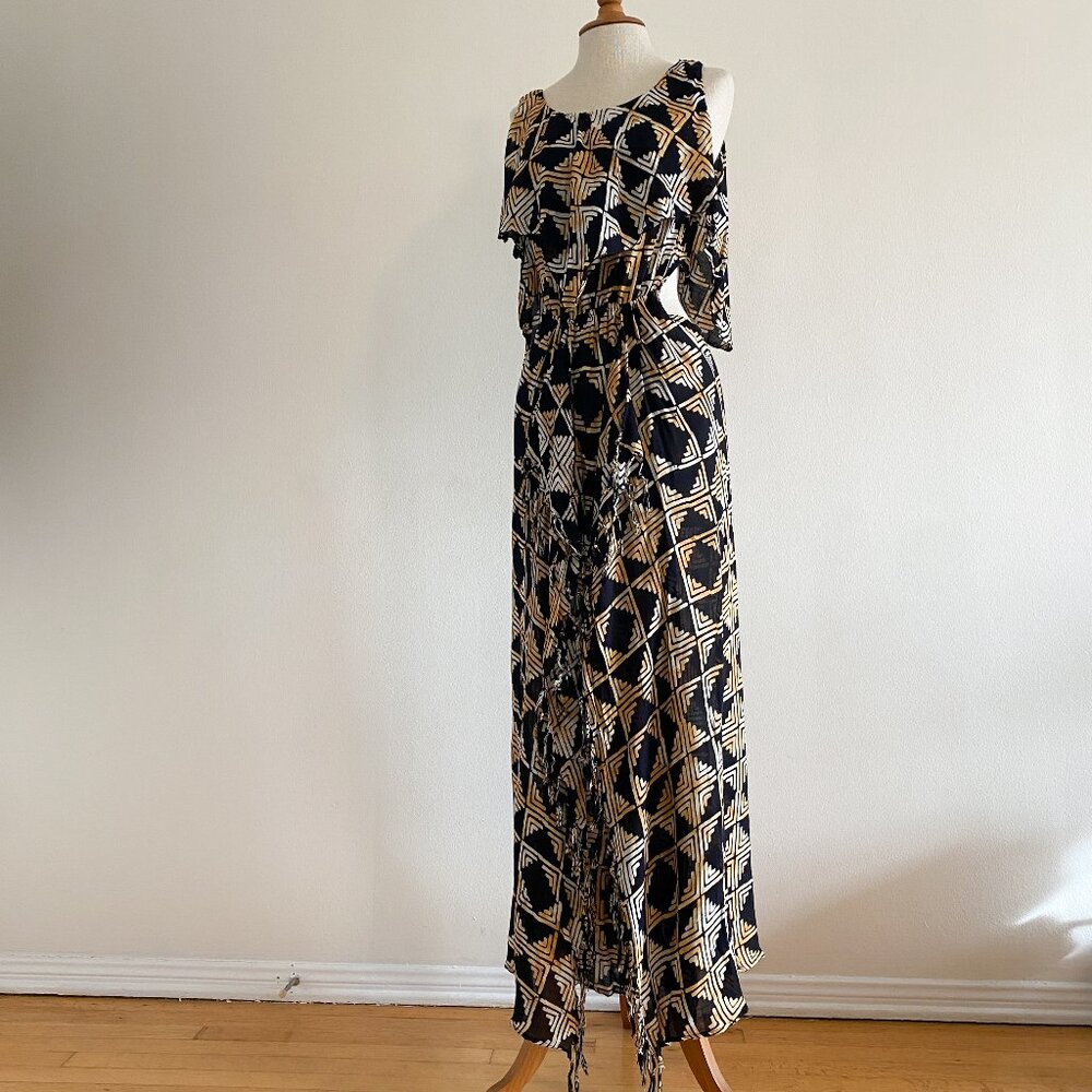 Indah Cut Out Maxi Dress Tribal Print XS